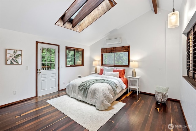 13600 Hillcrest St NW, Poulsbo, WA 98370 - bedroom with a wall unit AC and dark wood-style floors