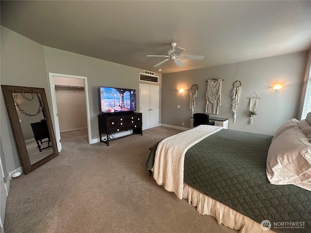 168 Jackson Rd, Orcas Island, WA 98245 - carpeted bedroom featuring baseboards and ceiling fan