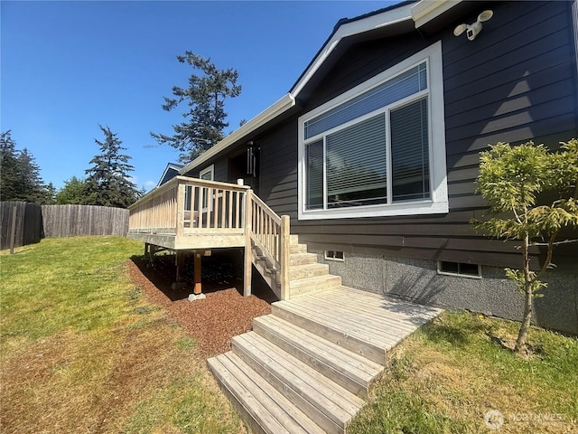 168 Jackson Rd, Orcas Island, WA 98245 - entrance to property featuring a wooden deck and crawl space