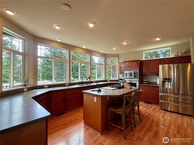 168 Jackson Rd, Orcas Island, WA 98245 - kitchen featuring appliances with stainless steel finishes, a sink, healthy amount of natural light, and recessed lighting