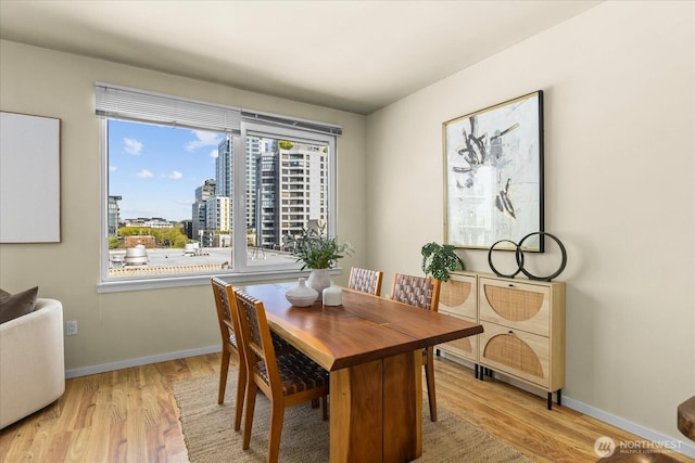 76 Cedar St Unit Ph07, Seattle, WA 98121 - dining space with wood finished floors and a view of city