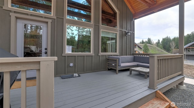 deck with outdoor lounge area
