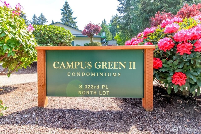 view of community sign