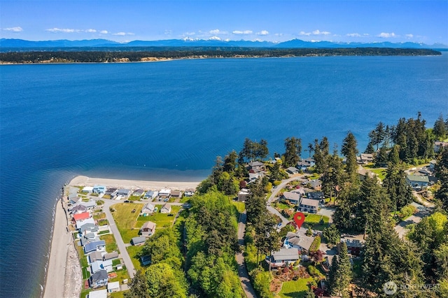 2426 Eastpoint Dr, Langley, WA 98260 - aerial perspective of suburban area featuring a water and mountain view