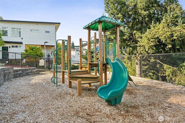 community play area featuring fence