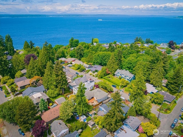 5015 SW Prince St, Seattle, WA 98116 - aerial overview of property's location with nearby suburban area and a large body of water