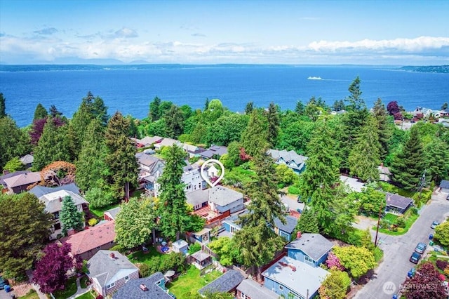 5015 SW Prince St, Seattle, WA 98116 - aerial perspective of suburban area with a large body of water
