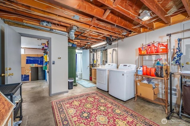 5015 SW Prince St, Seattle, WA 98116 - unfinished below grade area featuring washing machine and dryer