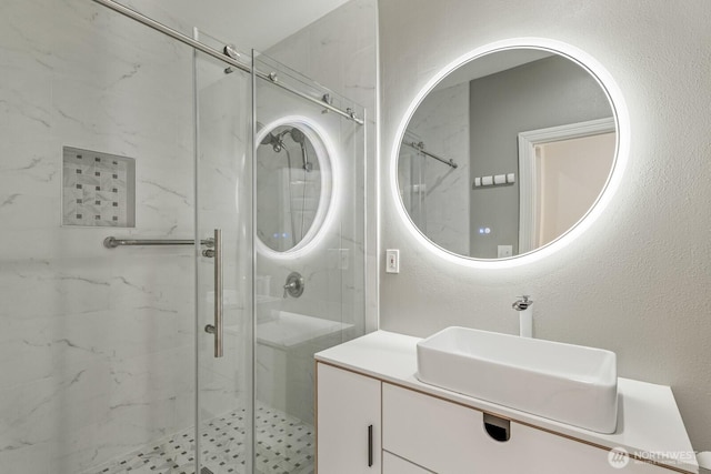 4952 160th Ct SE, Bellevue, WA 98006 - full bathroom with a marble finish shower and vanity