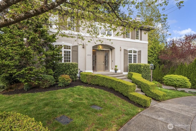 4952 160th Ct SE, Bellevue, WA 98006 - view of front of house featuring a front lawn and stucco siding