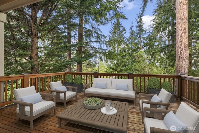 4952 160th Ct SE, Bellevue, WA 98006 - deck featuring an outdoor living space