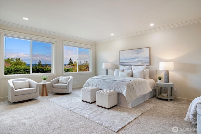 17288 NE 120th Way, Redmond, WA 98052 - carpeted bedroom with recessed lighting, baseboards, and ornamental molding