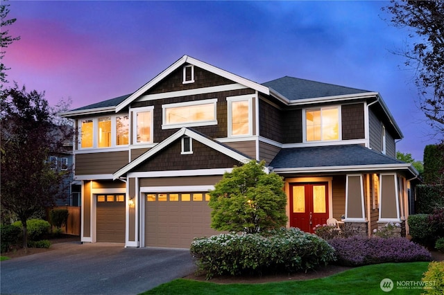 17288 NE 120th Way, Redmond, WA 98052 - craftsman inspired home featuring roof with shingles, an attached garage, and aphalt driveway