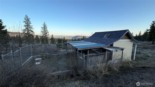 exterior space featuring fence