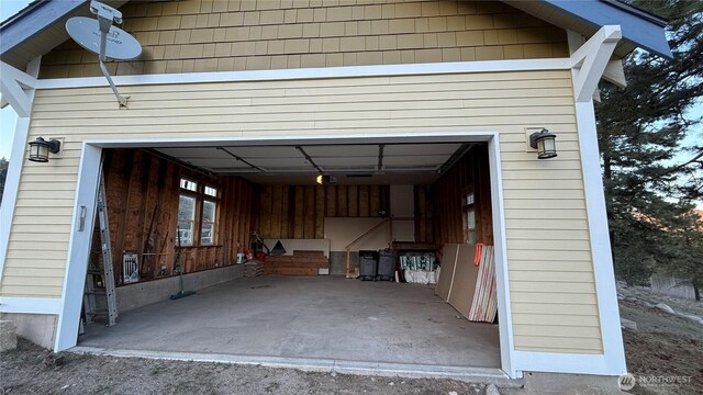 view of garage