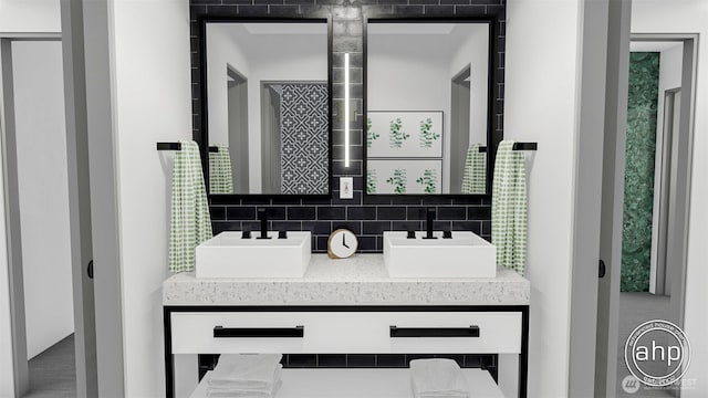 191XX Church Lake Rd E, Bonney Lake, WA 98391 - bathroom with double vanity and backsplash