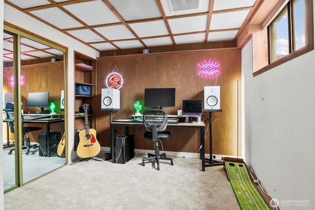 5752 Ronnie Hill Ln, Ferndale, WA 98248 - carpeted office space with wooden walls
