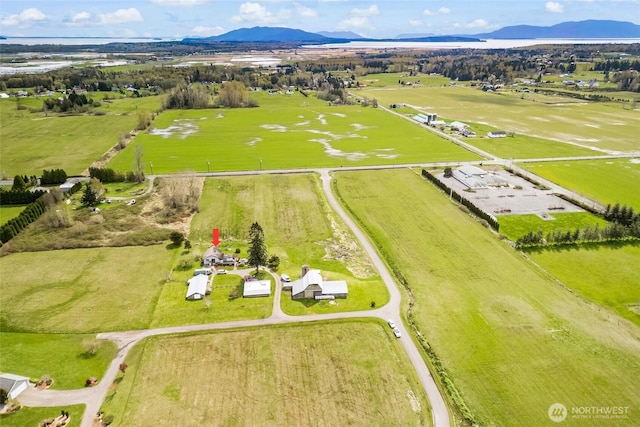 5752 Ronnie Hill Ln, Ferndale, WA 98248 - birds eye view of property featuring a rural view and a mountain view