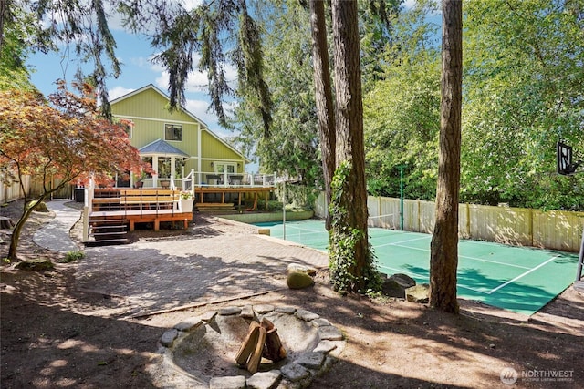 exterior space featuring fence
