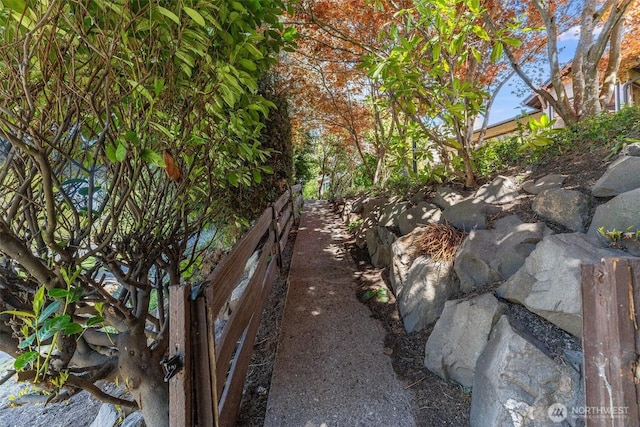view of yard with fence