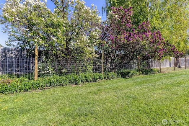 view of yard featuring fence