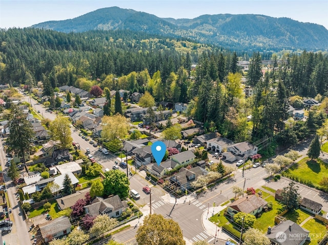 245 SE Bush St, Issaquah, WA 98027 - aerial perspective of suburban area with a mountainous background and a forest