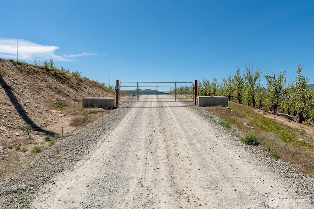 view of road featuring a gate