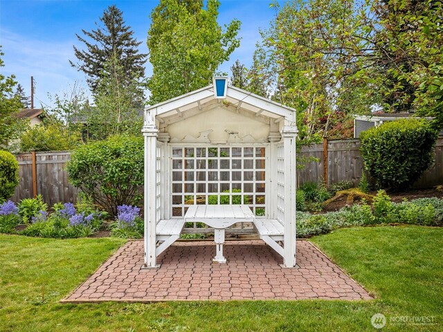 view of outbuilding with a fenced backyard