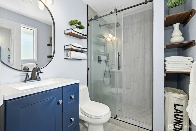 2524 171st St SE, Bothell, WA 98012 - full bathroom with vanity, a shower stall, and toilet