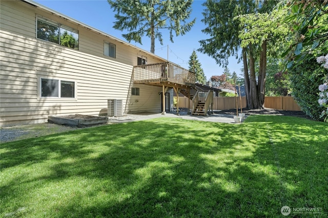 2524 171st St SE, Bothell, WA 98012 - back of house featuring a deck, a patio, stairway, and cooling unit