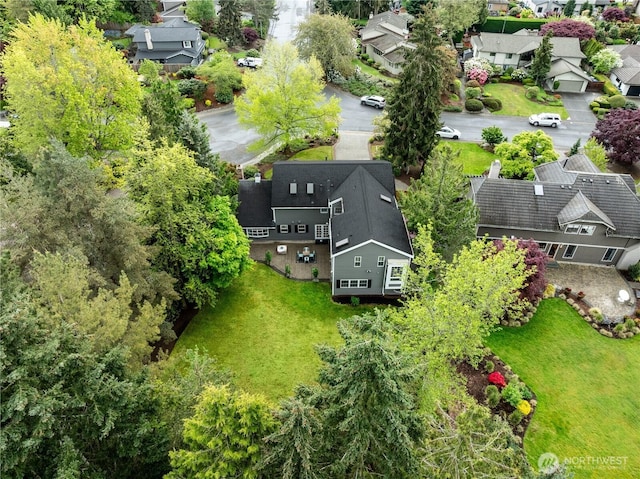 aerial view featuring a residential view