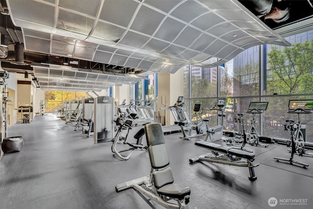 737 Olive Way Unit 3101, Seattle, WA 98101 - workout area with expansive windows
