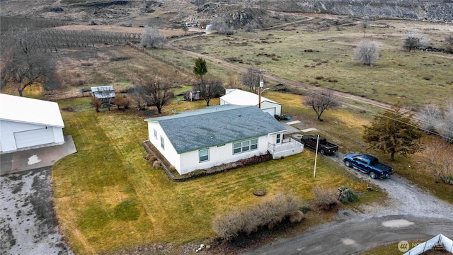 aerial view featuring a rural view