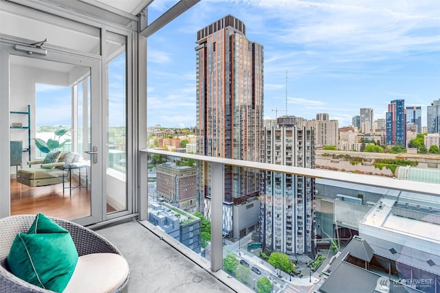 balcony with a city view