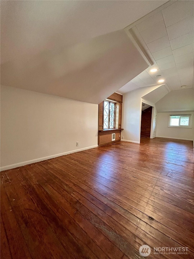 1145 Blaine St, Port Townsend, WA 98368 - bonus room with lofted ceiling, hardwood / wood-style flooring, baseboards, and visible vents