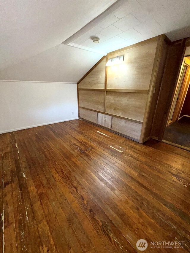 1145 Blaine St, Port Townsend, WA 98368 - bonus room featuring vaulted ceiling, wooden walls, and wood-type flooring