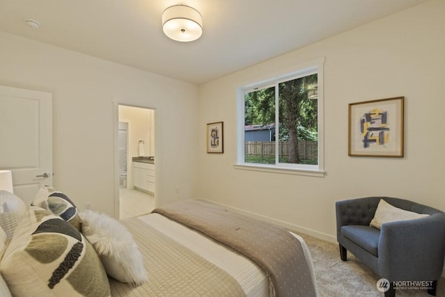 16106 Broadway Ave, Snohomish, WA 98296 - bedroom featuring light carpet, baseboards, and ensuite bathroom