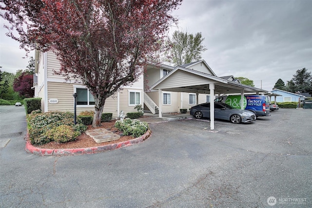 view of front of home with covered parking