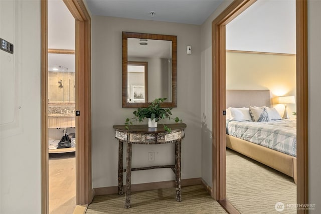 3600 Suncadia Trl Unit 4018, Cle Elum, WA 98922 - hallway featuring light colored carpet and baseboards