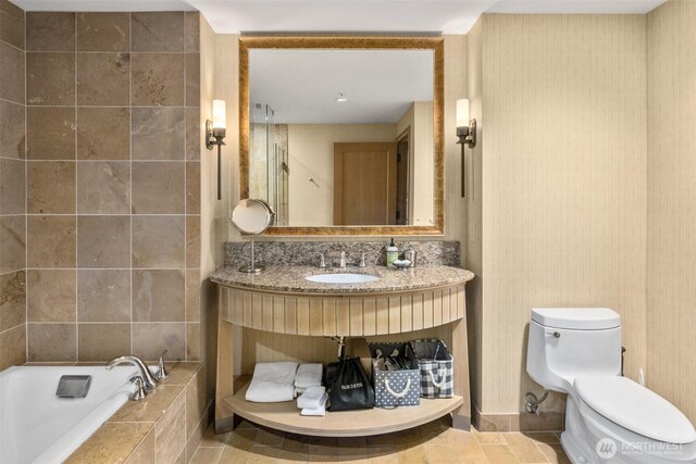 3600 Suncadia Trl Unit 4018, Cle Elum, WA 98922 - full bathroom with toilet, a sink, and tiled tub