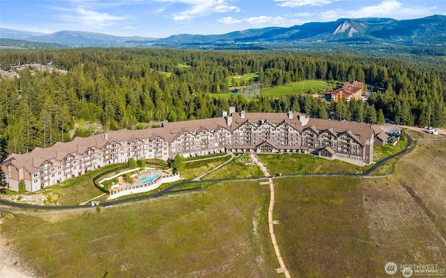 3600 Suncadia Trl Unit 4018, Cle Elum, WA 98922 - aerial view featuring a wooded view and a mountain view