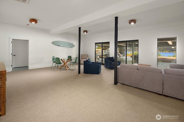 5023 Harbor Hills Dr, Freeland, WA 98249 - carpeted living area with baseboards