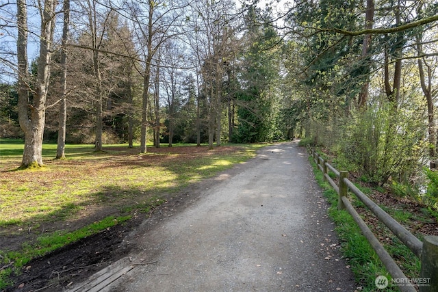 view of street featuring a view of trees