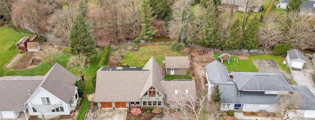 aerial view with a residential view