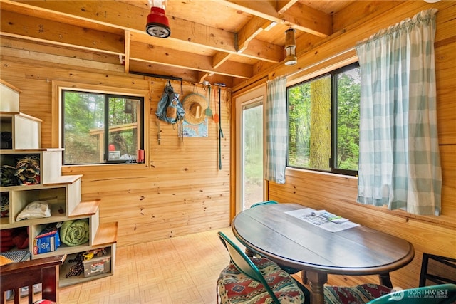 89 Eliza Is, Bellingham, WA 98226 - interior space featuring beamed ceiling