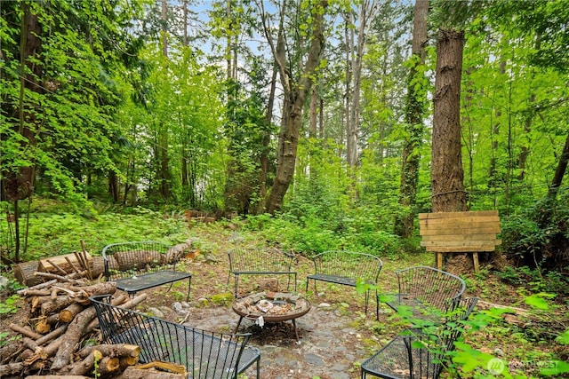 89 Eliza Is, Bellingham, WA 98226 - view of yard featuring a patio and an outdoor fire pit