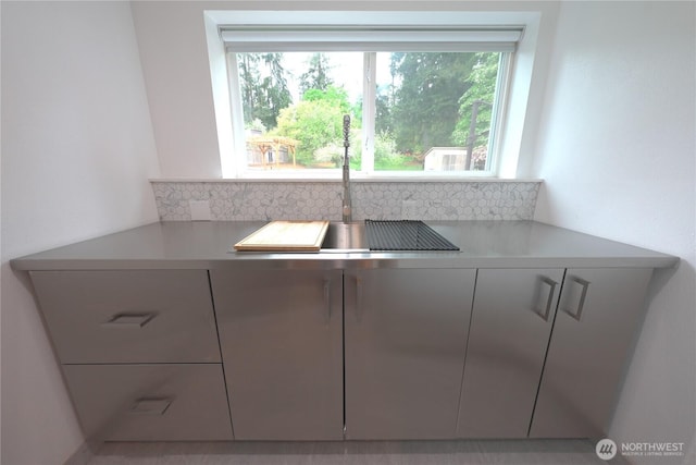 interior space with a sink