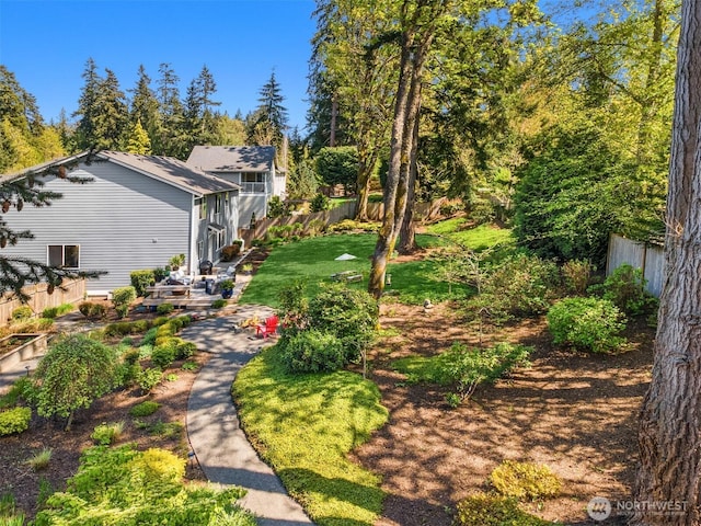view of yard with fence