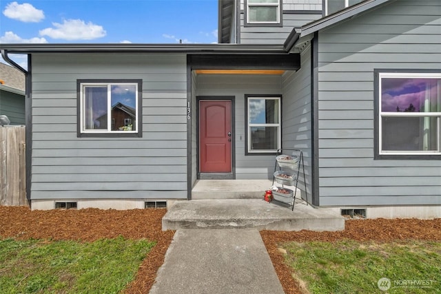 property entrance with fence