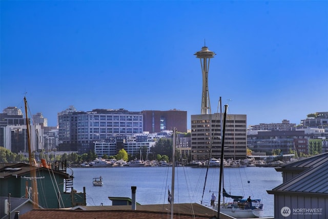 city view featuring a water view